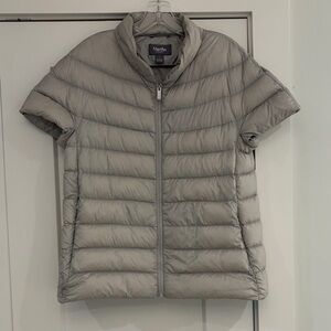 Martha Stewart Light Gray Short Sleeve Puffer Jacket size Small
